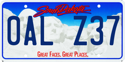 SD license plate 0ALZ37