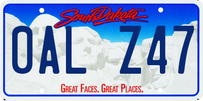 SD license plate 0ALZ47