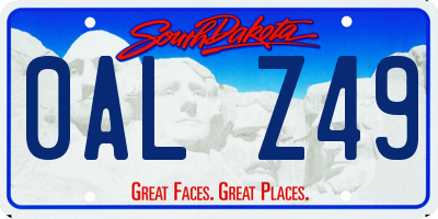 SD license plate 0ALZ49