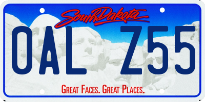 SD license plate 0ALZ55