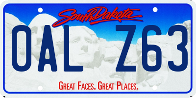 SD license plate 0ALZ63