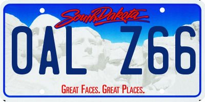 SD license plate 0ALZ66