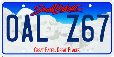 SD license plate 0ALZ67