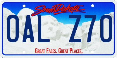 SD license plate 0ALZ70