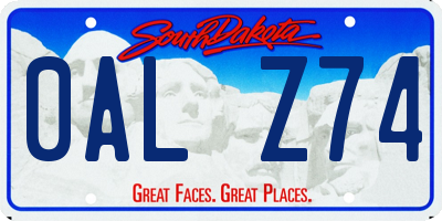 SD license plate 0ALZ74