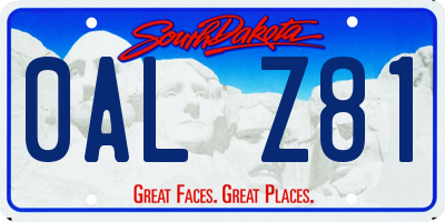 SD license plate 0ALZ81