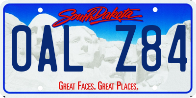 SD license plate 0ALZ84