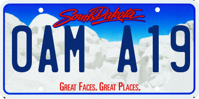 SD license plate 0AMA19