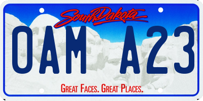 SD license plate 0AMA23