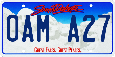 SD license plate 0AMA27