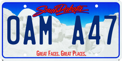 SD license plate 0AMA47