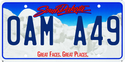 SD license plate 0AMA49