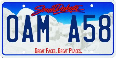 SD license plate 0AMA58