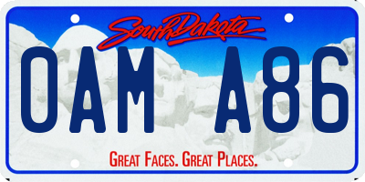 SD license plate 0AMA86