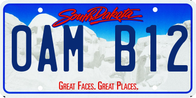 SD license plate 0AMB12