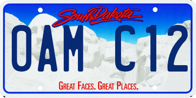 SD license plate 0AMC12