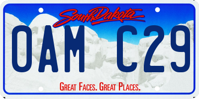 SD license plate 0AMC29
