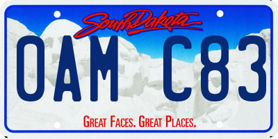 SD license plate 0AMC83