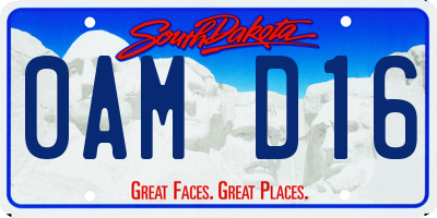 SD license plate 0AMD16