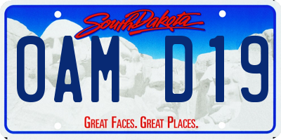 SD license plate 0AMD19