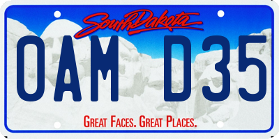 SD license plate 0AMD35