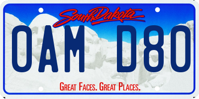 SD license plate 0AMD80