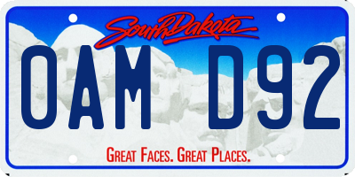 SD license plate 0AMD92