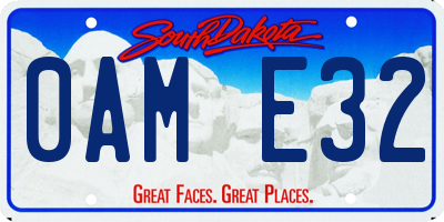 SD license plate 0AME32