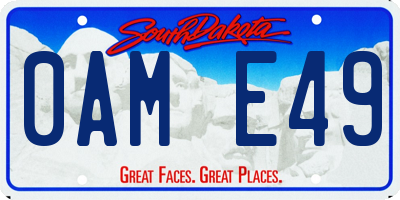 SD license plate 0AME49