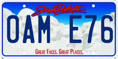 SD license plate 0AME76