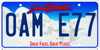 SD license plate 0AME77