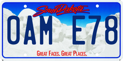 SD license plate 0AME78