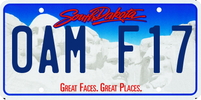 SD license plate 0AMF17