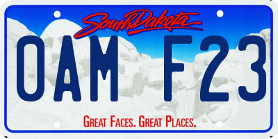 SD license plate 0AMF23