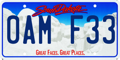 SD license plate 0AMF33