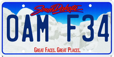 SD license plate 0AMF34