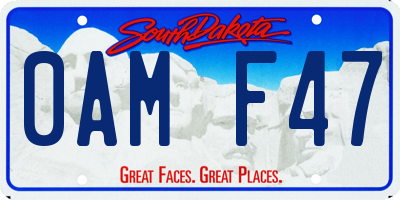 SD license plate 0AMF47