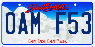 SD license plate 0AMF53