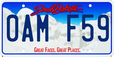 SD license plate 0AMF59