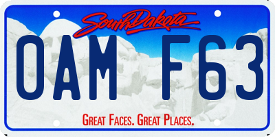 SD license plate 0AMF63