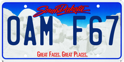 SD license plate 0AMF67