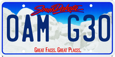 SD license plate 0AMG30