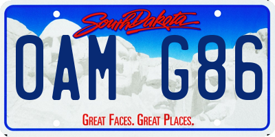 SD license plate 0AMG86