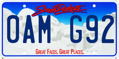 SD license plate 0AMG92