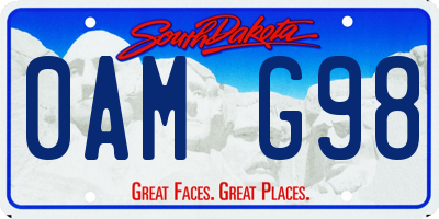 SD license plate 0AMG98