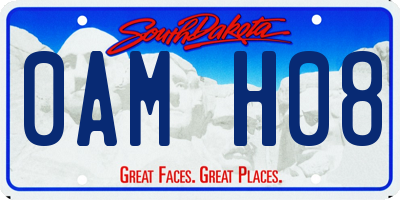 SD license plate 0AMH08