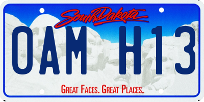 SD license plate 0AMH13