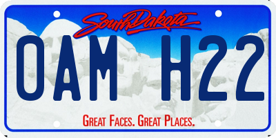 SD license plate 0AMH22