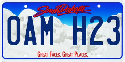 SD license plate 0AMH23