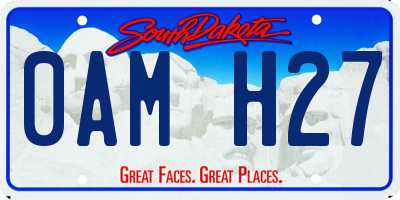 SD license plate 0AMH27